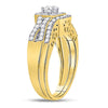 14k Yellow Gold Princess Diamond Bridal Wedding Ring Band Set 5/8 Cttw