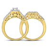 14k Yellow Gold Princess Diamond Bridal Wedding Ring Band Set 5/8 Cttw