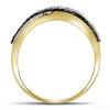 10k Yellow Gold Womens Round Brown Diamond Linked Loop Band Ring 1/2 Cttw