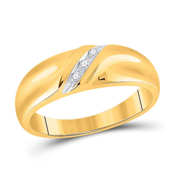 10k Yellow Gold His Hers Round Diamond Cluster Matching Wedding Set 1/6 Cttw