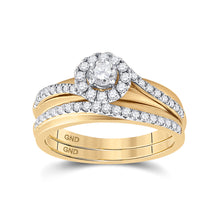  10k Yellow Gold Round Diamond Bridal Wedding Ring Band Set 5/8 Cttw