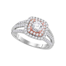  14k White Gold Round Diamond Halo Bridal Wedding Engagement Ring 1-1/4 Cttw