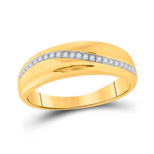  10k Yellow Gold Mens Round Diamond Band Ring 1/6 Cttw