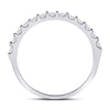 14k White Gold Womens Round Diamond Single Row Wedding Band 1/2 Cttw