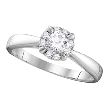  14k White Gold Round Diamond Solitaire Bridal Wedding Engagement Ring 1/2 Cttw