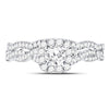 14k White Gold Round Diamond Twist Bridal Wedding Ring Band Set 5/8 Cttw