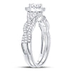 14k White Gold Round Diamond Twist Bridal Wedding Ring Band Set 5/8 Cttw