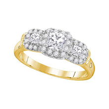  14k Yellow Gold Princess Diamond 3-stone Bridal Wedding Engagement Ring 3/4 Cttw