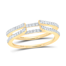  14k Yellow Gold Womens Round Diamond Ring Guard Wrap Solitaire Enhancer 1/2 Cttw