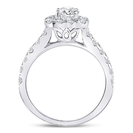14k White Gold Round Diamond Solitaire Bridal Wedding Engagement Ring 1-1/2 Cttw