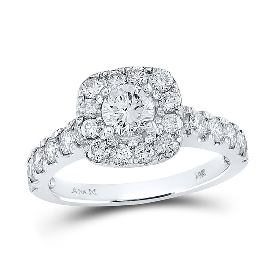 14k White Gold Round Diamond Solitaire Bridal Wedding Engagement Ring 1-1/2 Cttw