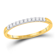  14k Yellow Gold Womens Round Diamond Wedding Band Ring 1/6 Cttw