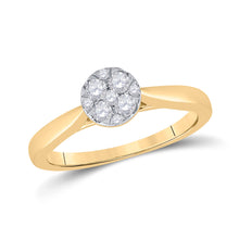  14k Yellow Gold Round Diamond Larissa Cluster Bridal Wedding Engagement Ring 1/4 Cttw