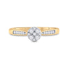14k Yellow Gold Womens Round Diamond Cluster Ring 1/4 Cttw