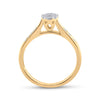 14k Yellow Gold Womens Round Diamond Cluster Ring 1/4 Cttw