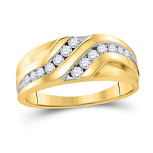  10k White Gold Mens Round Diamond Wedding Band Ring 1/2 Cttw