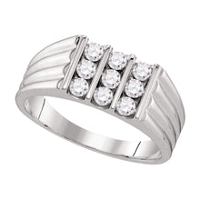  10k White Gold Mens Round Diamond Wedding Band Ring 3/4 Cttw