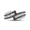 Sterling Silver Womens Round Brown Diamond Band Ring 7/8 Cttw