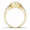 10k Yellow Gold Diamond Cluster 3-Piece Bridal Wedding Ring Band Set 1/3 Cttw