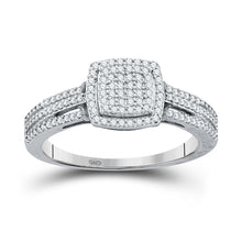  10k White Gold Round Diamond Cluster Bridal Wedding Engagement Ring 1/4 Cttw