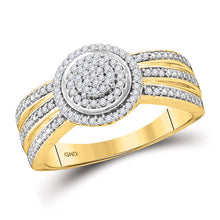  10k Yellow Gold Round Diamond Cluster Bridal Wedding Engagement Ring 1/5 Cttw