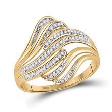  10k Yellow Gold Womens Round Diamond Fashion Ring 1/12 Cttw