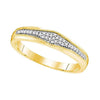10k Yellow Gold His Hers Round Diamond Cluster Matching Wedding Set 1/3 Cttw