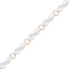 10k Two-tone Gold Womens Round Diamond Infinity Bracelet 1/4 Cttw