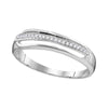 10k White Gold His Hers Round Diamond Cluster Matching Wedding Set 1/3 Cttw