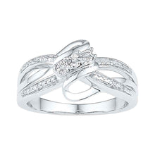  Sterling Silver Round Diamond 3-stone Bridal Wedding Engagement Ring .03 Cttw