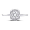 10k White Gold Womens Round Diamond Square Cluster Ring 1/3 Cttw