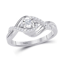  10k White Gold Round Diamond Solitaire Bridal Wedding Engagement Ring 1/5 Cttw