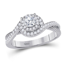  10k White Gold Round Diamond Solitaire Bridal Wedding Engagement Ring 3/8 Cttw