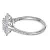 14k White Gold Womens Round Diamond Circle Halo Cluster Ring 1 Cttw