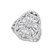  14k White Gold Round Diamond Cluster Bridal Wedding Engagement Ring 1 Cttw