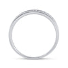10k White Gold Womens Round Diamond Wedding Band 1/10 Cttw