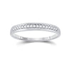 10k White Gold Womens Round Diamond Wedding Band 1/10 Cttw