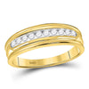 14k Yellow Gold His Hers Round Diamond Cluster Matching Wedding Set 1 Cttw