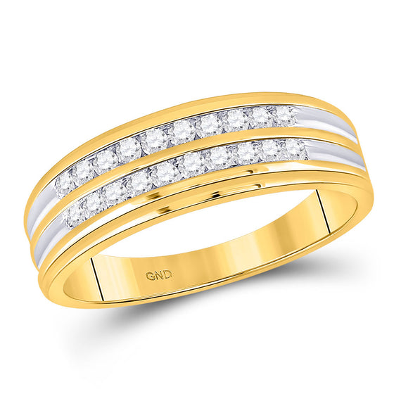 14k Yellow Gold His Hers Princess Diamond Square Matching Wedding Set 1-1/2 Cttw