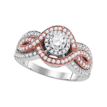  10k Two-tone Gold Round Diamond Solitaire Bridal Wedding Engagement Ring 1 Cttw