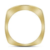 10k Yellow Gold Mens Round Diamond 3-Row Band Ring 1/2 Cttw