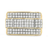 10k Yellow Gold Mens Round Diamond Arch Cluster Ring 1 Cttw