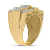 10k Yellow Gold Mens Round Diamond Arch Cluster Ring 1 Cttw
