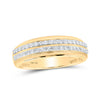 10k Yellow Gold His Hers Princess Diamond Cluster Matching Wedding Set 1 Cttw