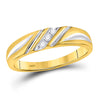 10k Yellow Gold His Hers Round Diamond Heart Matching Wedding Set 3/8 Cttw