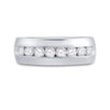 14k White Gold Mens Round Diamond Wedding Band Ring 1 Cttw