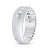 14k White Gold Mens Round Diamond Wedding Band Ring 1 Cttw