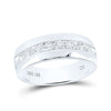 14k White Gold Mens Round Diamond Wedding Band Ring 1 Cttw