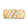 14k Yellow Gold Mens Round Diamond Wedding Double Row Band Ring 1/2 Cttw