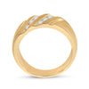 14k Yellow Gold Mens Round Diamond Wedding Double Row Band Ring 1/2 Cttw